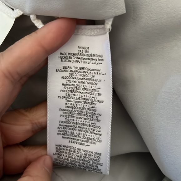 NWT BCBG MaxAzria Runway Rebekka Gray Abstract Leaf Metallic Print Midi Skirt 0 - Picture 14 of 16